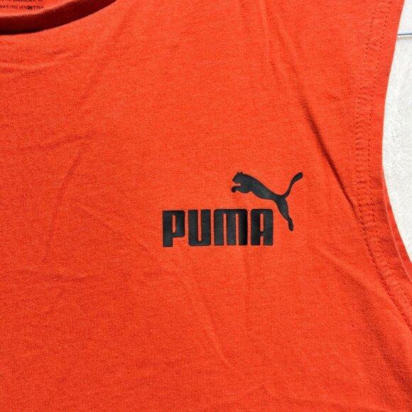 Puma Sleeveless Shirt Orange Crew Neck Men's Medium - Picture 5 of 11